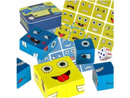 Gra edukacyjne wyzwania nauka emocji klocki drewniane 168497