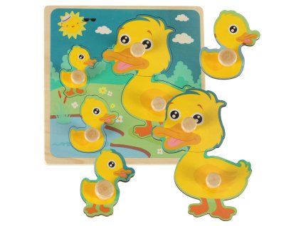 Drevené puzzle kačica kačica
