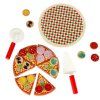 Pizza drewniany zestaw do zabawy na rzep akcesoria lopatka noz talerz nauka krojenia 20cm 168551