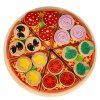 Pizza drewniany zestaw do zabawy na rzep akcesoria lopatka noz talerz nauka krojenia 20cm 168552