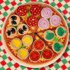 Pizza drewniany zestaw do zabawy na rzep akcesoria lopatka noz talerz nauka krojenia 20cm 168557
