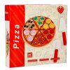 Pizza drewniany zestaw do zabawy na rzep akcesoria lopatka noz talerz nauka krojenia 20cm 168559